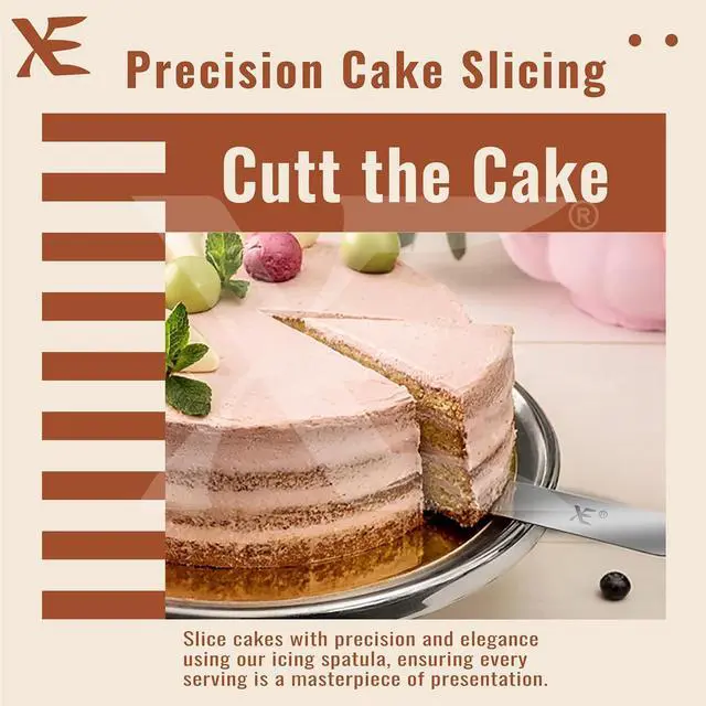 Alt view image 5 of 5 - XE Cake Icing Spatula 21cm Stainless steel Angled Palette Knife with Non-Slip Wooden Handle, Ideal Frosting spatula for Pastry & Cakes, Offset Spatula for Decorating Desserts
