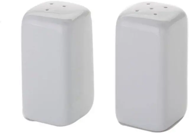 Main image of American Metalcraft Square Ceramic Salt & Pepper Shakers (Set of 2),White