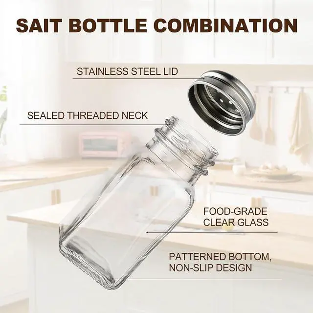 Alt view image 3 of 7 - Gulex Salt and Pepper Shakers Set Salt Shaker 2 Pcs High Transparency Glass