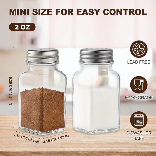 Alt view image 2 of 7 - Gulex Salt and Pepper Shakers Set Salt Shaker 2 Pcs High Transparency Glass
