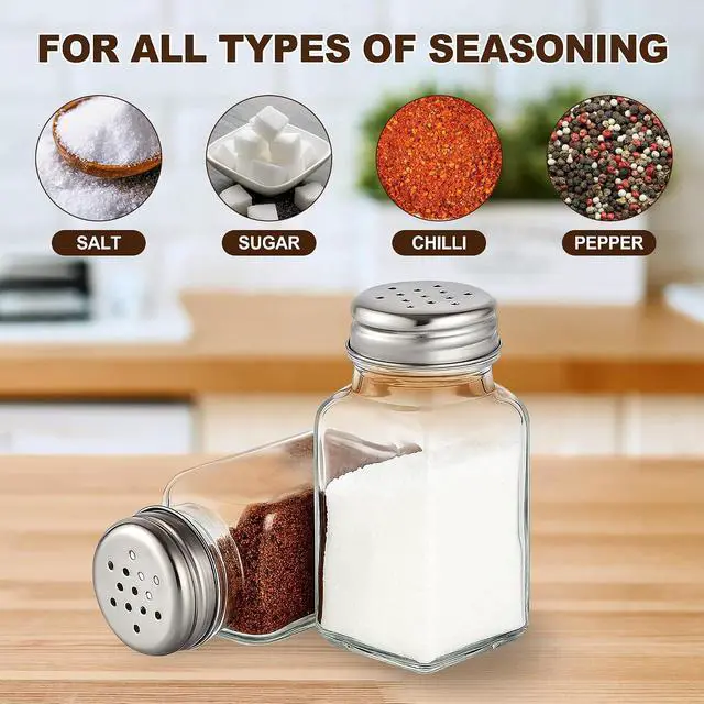 Alt view image 5 of 7 - Gulex Salt and Pepper Shakers Set Salt Shaker 2 Pcs High Transparency Glass
