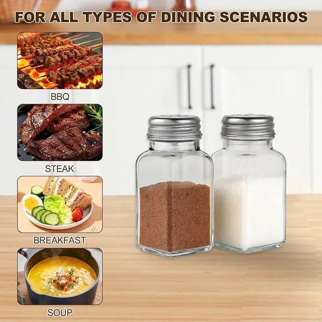 Alt view image 6 of 7 - Gulex Salt and Pepper Shakers Set Salt Shaker 2 Pcs High Transparency Glass