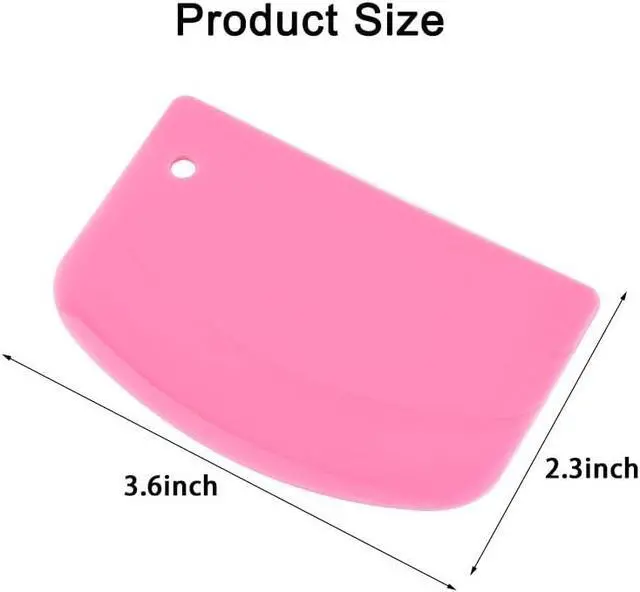 Alt view image 4 of 7 - 5 Pack Dough Scraper, 5.3 x 3.6 Inch Plastic Bench Scraper, Bowl Spatula, Kitchen Pastry Cutter Tool for Bread Dough, Pastry, Pizza, Baking Cake (Multicolor)