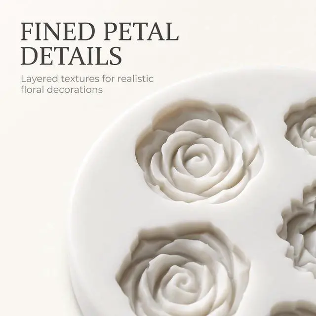 Alt view image 2 of 7 - White Dessert Mold Food Grade Mini Rose Flower Teapot Mold Durable, Fondant and Gum Paste Molds,Candy Making Supplies