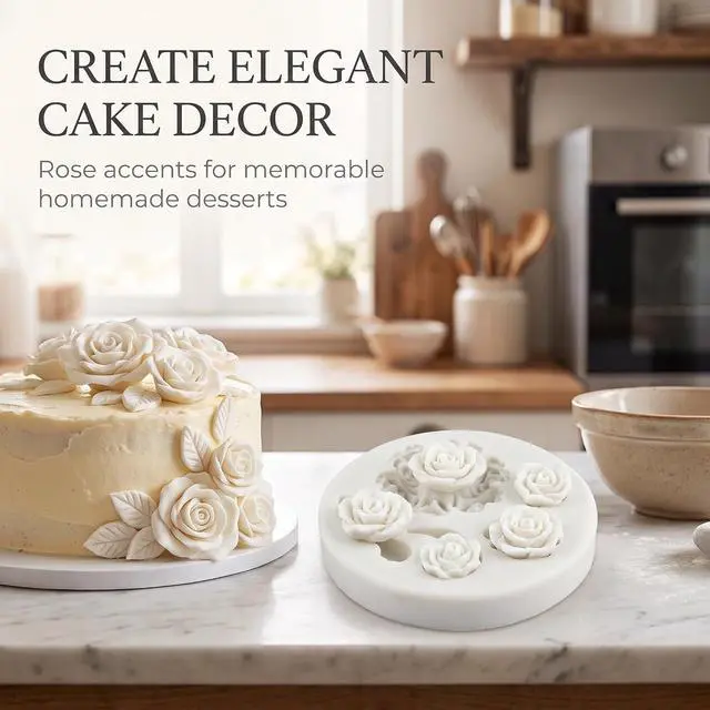 Alt view image 4 of 7 - White Dessert Mold Food Grade Mini Rose Flower Teapot Mold Durable, Fondant and Gum Paste Molds,Candy Making Supplies