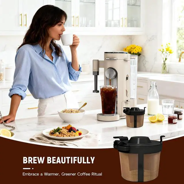 Alt view image 7 of 7 - Coffee Filter for Ninja PB051, PB040, PB041ST | Permanent, Stainless Steel Mesh, Dishwasher Safe, Eco-Friendly