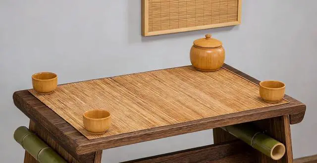 Alt view image 4 of 7 - Dining Table Placemat, Heat-Resistant Place Mat Stain Resistant Anti-Skid Washable Bamboo Table Mat Placemat Kitchen Table mat
