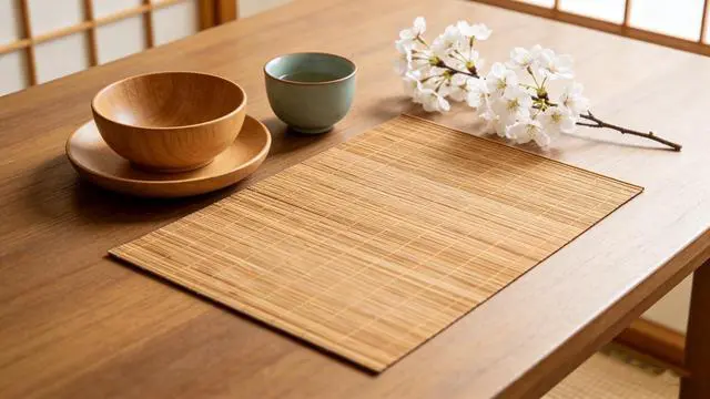 Alt view image 5 of 7 - Dining Table Placemat, Heat-Resistant Place Mat Stain Resistant Anti-Skid Washable Bamboo Table Mat Placemat Kitchen Table mat