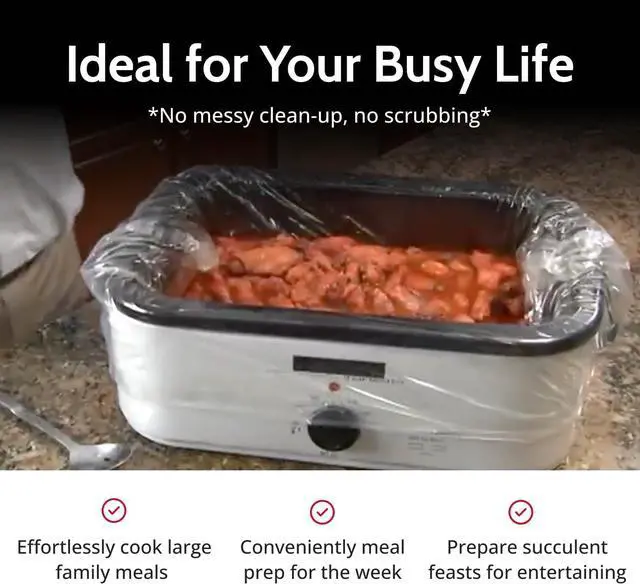 Alt view image 3 of 7 - PanSaver Cooking Liners - Disposable Electric Roasting Pan Liners for Instant Cleanup with No Scrubbing - Clear, 2 Count