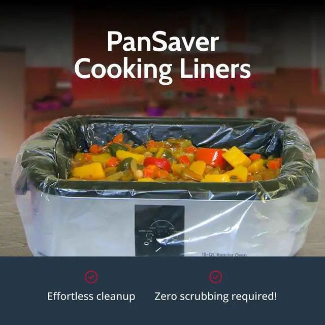 Alt view image 2 of 7 - PanSaver Cooking Liners - Disposable Electric Roasting Pan Liners for Instant Cleanup with No Scrubbing - Clear, 2 Count