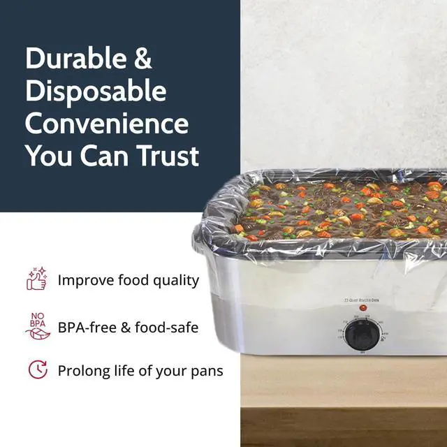 Alt view image 4 of 7 - PanSaver Cooking Liners - Disposable Electric Roasting Pan Liners for Instant Cleanup with No Scrubbing - Clear, 2 Count