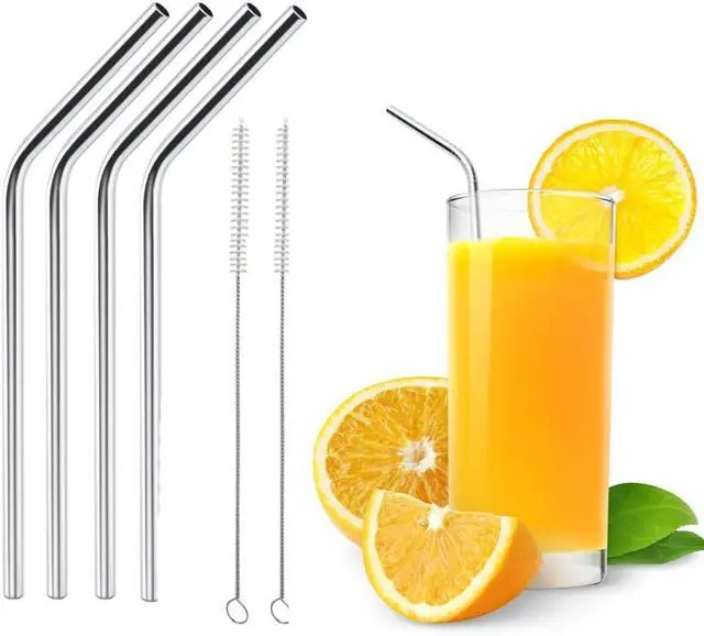 Alt view image 2 of 7 - LIHAO Extra Long Stainless Steel Straws, 4 Pack for 30oz Tumblers