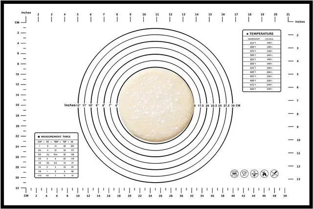 Main image of Dough Mat Silicone Baking Mats for Rolling Pastry,Kneading Sheet Sourdough Bread Baking Supplies Black 24x16" 0.45mmT