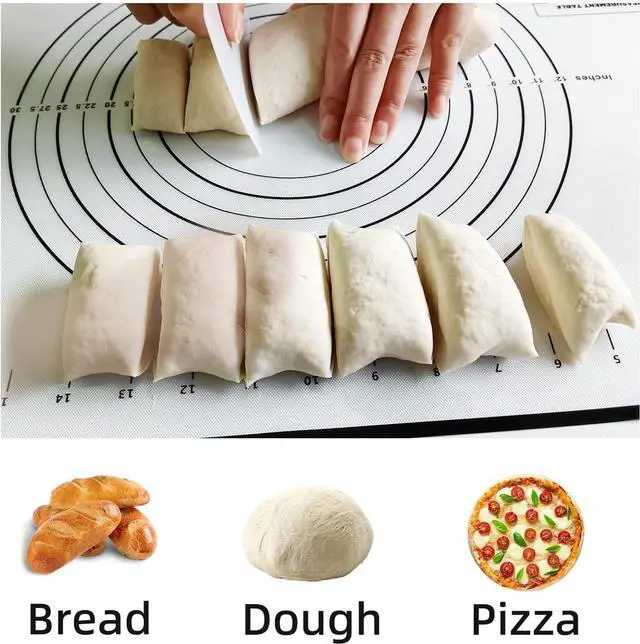 Alt view image 5 of 7 - Dough Mat Silicone Baking Mats for Rolling Pastry,Kneading Sheet Sourdough Bread Baking Supplies Black 24x16" 0.45mmT