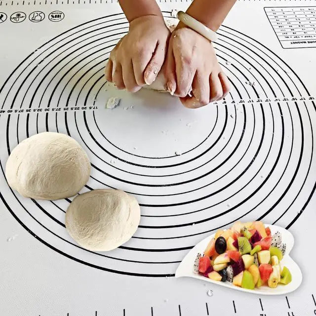 Alt view image 4 of 7 - Dough Mat Silicone Baking Mats for Rolling Pastry,Kneading Sheet Sourdough Bread Baking Supplies Black 24x16" 0.45mmT