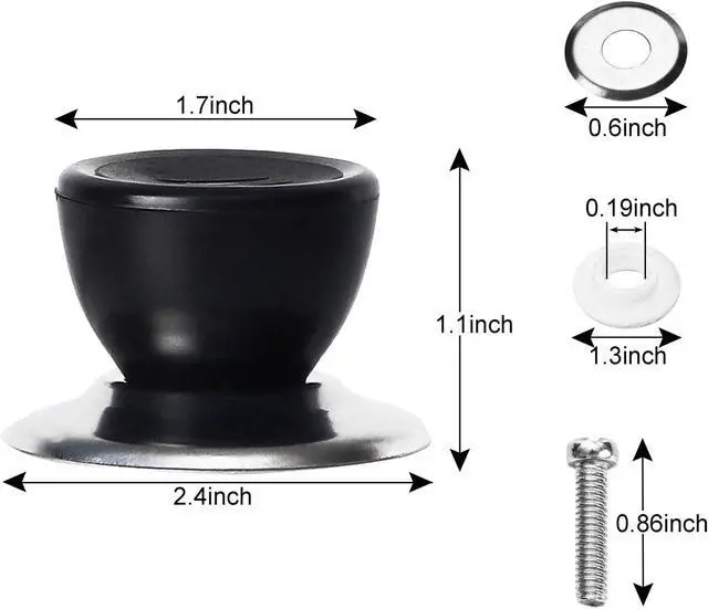 Alt view image 2 of 7 - 6PCS Pot Lid Knobs, Universal Kitchen Cookware Replacement Pan Lid Holding Handles, Pot Lid Cover Knob Handle, Knobs Casserole Kettle Cover Glass Saucepan Crockpot Handle Replacement Set