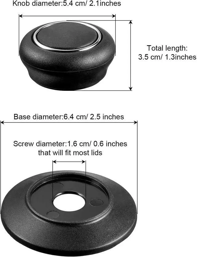 Alt view image 2 of 6 - Patelai 4 Pieces Universal Pot Lid Top Replacement Knob Pot Cover Knob Pan Lid Holding Handle Universal Kitchen Bakelite Top Replacement for Saucepan Casserole