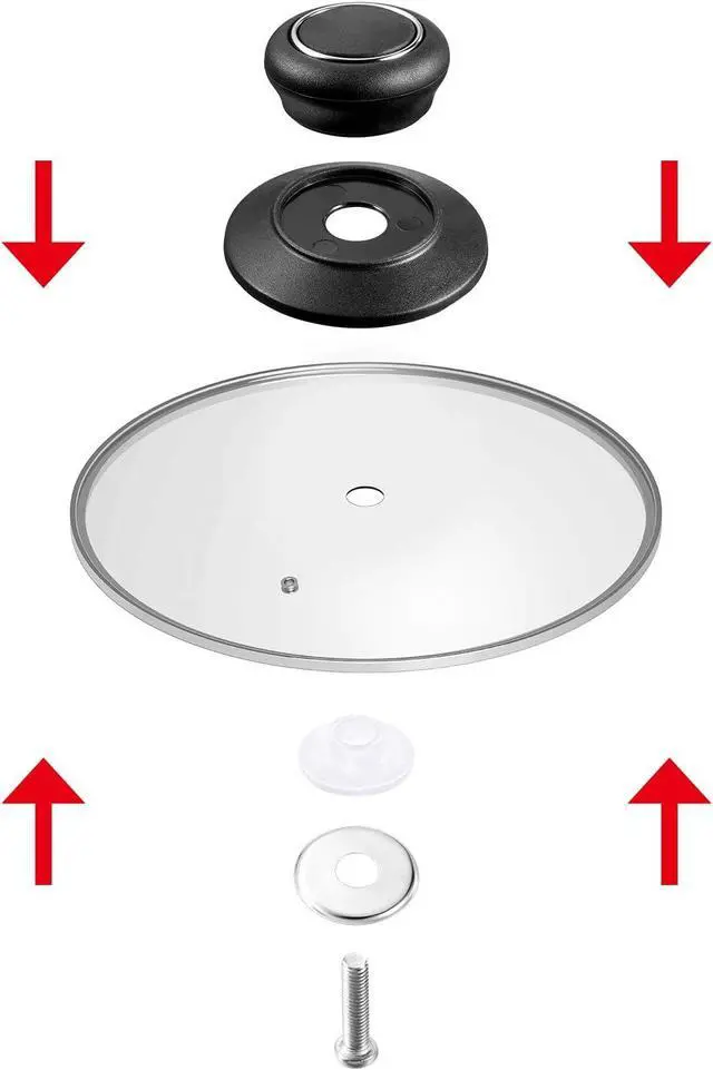 Alt view image 4 of 6 - Patelai 4 Pieces Universal Pot Lid Top Replacement Knob Pot Cover Knob Pan Lid Holding Handle Universal Kitchen Bakelite Top Replacement for Saucepan Casserole