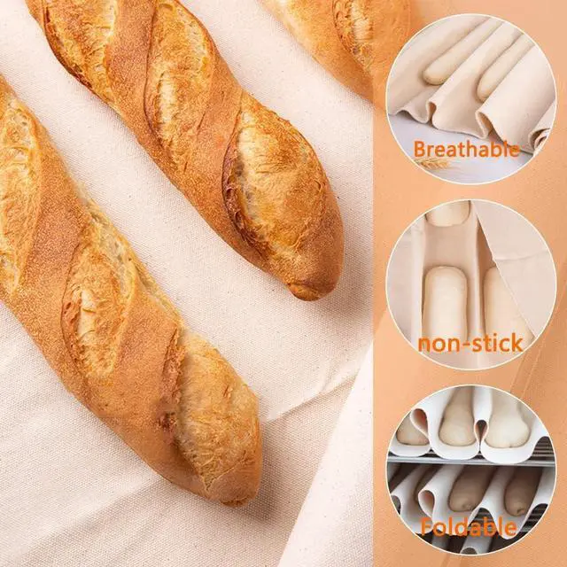 Alt view image 3 of 5 - Thickened Linen Bakers Couche 36x26 Inch Professional Bread Dough Proofing Cloth for Bread Baking, Baguettes, Loaves, Ciabatta
