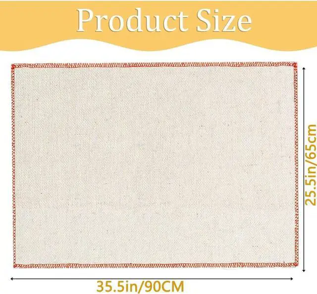 Alt view image 2 of 5 - Thickened Linen Bakers Couche 36x26 Inch Professional Bread Dough Proofing Cloth for Bread Baking, Baguettes, Loaves, Ciabatta