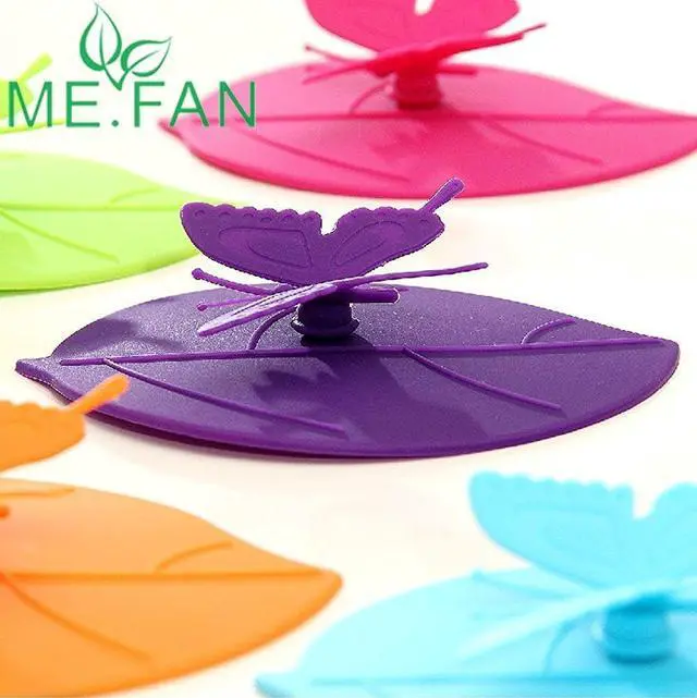 Alt view image 6 of 7 - ME.FAN Silicone Cup Lids - Creative Butterfly Mug Cover - Anti-dust Airtight Seal Hot Cup Lids 6 Set in Bright Colors