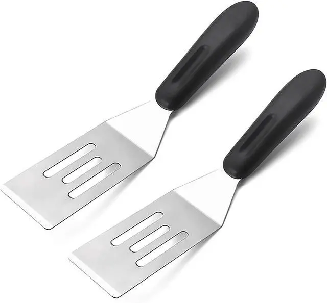 Main image of 2 Pack Small Metal Spatula Set, Mini Stainless Steel Serving Spatulas for Kitchen Use, Ideal for Flipping Pancake, Brownie, Cookie, Cake, Egg Professional Cooking & Baking Utensil