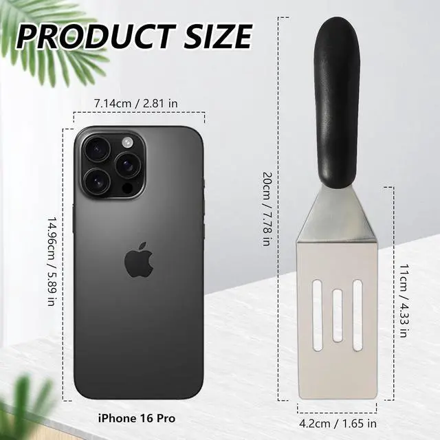 Alt view image 3 of 7 - 2 Pack Small Metal Spatula Set, Mini Stainless Steel Serving Spatulas for Kitchen Use, Ideal for Flipping Pancake, Brownie, Cookie, Cake, Egg Professional Cooking & Baking Utensil