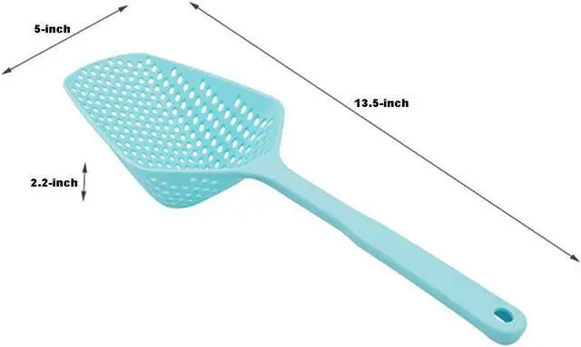 Alt view image 2 of 7 - 3-Pack Food Scoop Colander Strainer Slotted Spoon with Handle, Plastic Heat-Resistant Large Slotted Strainer and Skimmer for Pasta, Vegetables, Salad (3 Colors)