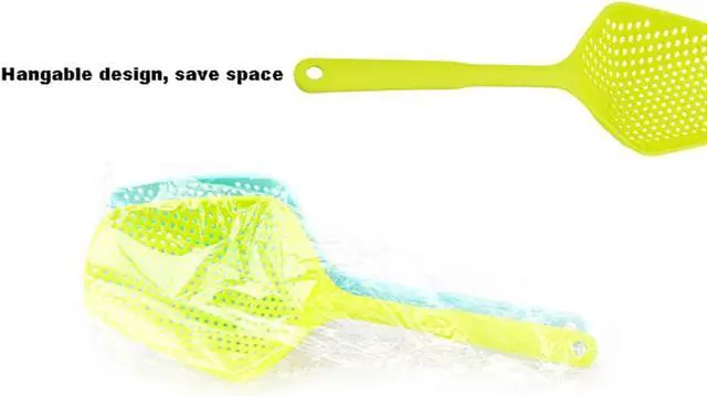 Alt view image 6 of 7 - 3-Pack Food Scoop Colander Strainer Slotted Spoon with Handle, Plastic Heat-Resistant Large Slotted Strainer and Skimmer for Pasta, Vegetables, Salad (3 Colors)