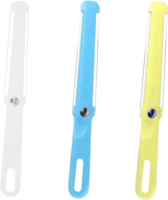 Main image of 3 Pack Cheese Slicer Handheld 2 Side Wire Blade Knife Butter Cutter Peeler Spatula Cake Sausage Ham Slicing Tool for Cheddar Gruyere Raclette Mozzarella Block