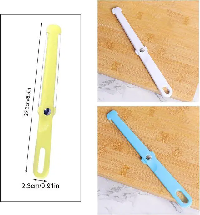 Alt view image 2 of 5 - 3 Pack Cheese Slicer Handheld 2 Side Wire Blade Knife Butter Cutter Peeler Spatula Cake Sausage Ham Slicing Tool for Cheddar Gruyere Raclette Mozzarella Block
