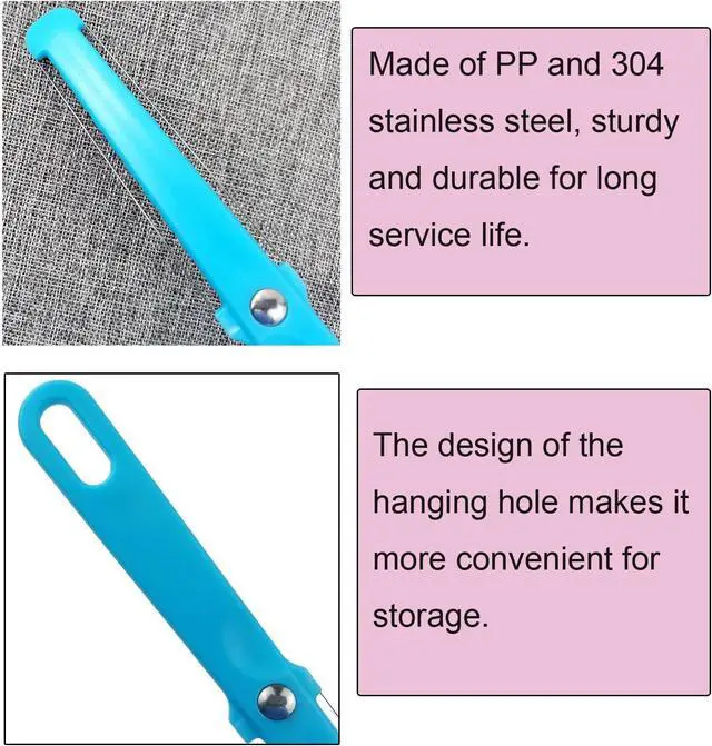 Alt view image 3 of 5 - 3 Pack Cheese Slicer Handheld 2 Side Wire Blade Knife Butter Cutter Peeler Spatula Cake Sausage Ham Slicing Tool for Cheddar Gruyere Raclette Mozzarella Block