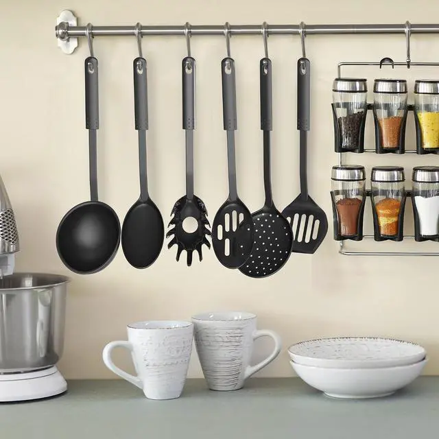 Alt view image 4 of 7 - Chef Buddy 6-Piece Kitchen Utensils Set â Plastic Cooking Tools - Includes Essential Spatulas, Spoons, and Gadgets for Every Home Cook (Black)