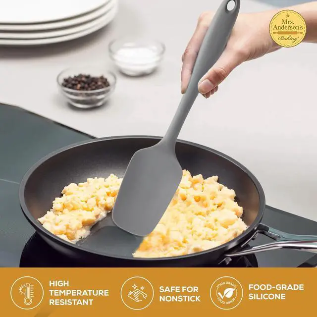 Alt view image 3 of 6 - Mrs. Andersons Baking Silicone Spoon-Shaped Spatula, Flexible And Nonstick, One-Piece Design, Gray, For Mixing, Folding, Scraping, Baking, And Cooking
