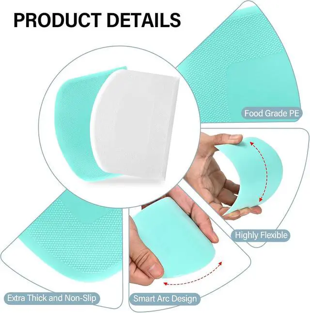 Alt view image 6 of 7 - Ecavria Bench Scraper, Premium Stainless Steel Dough Scraper with 2 PCS Flexible Bowl Scraper, Dough Cutter with Measuring Scale, Versatile Kitchen Scraper Set for Pastry Bread Pizza Cake
