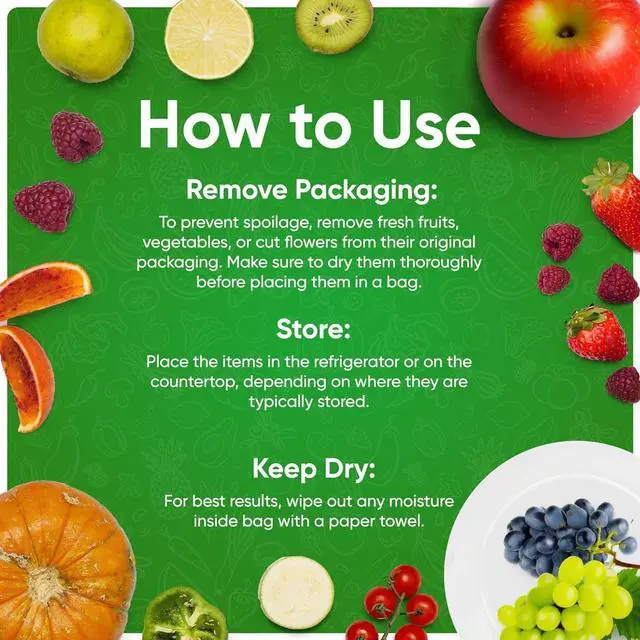 Alt view image 3 of 7 - 30-Pack (15M, 15L) Reusable Produce Bags for Refrigerator with Twist-Ties | Extend Shelf Life, Keeps Fruits, Vegetables & Herbs Fresh Longer, Reusable Vegetable Bags