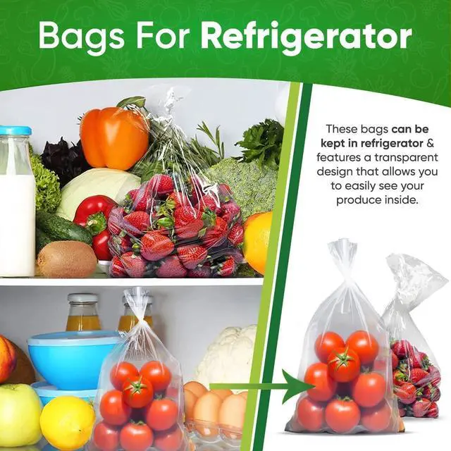 Alt view image 4 of 7 - 30-Pack (15M, 15L) Reusable Produce Bags for Refrigerator with Twist-Ties | Extend Shelf Life, Keeps Fruits, Vegetables & Herbs Fresh Longer, Reusable Vegetable Bags