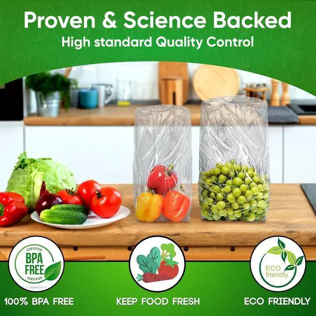 Alt view image 7 of 7 - 30-Pack (15M, 15L) Reusable Produce Bags for Refrigerator with Twist-Ties | Extend Shelf Life, Keeps Fruits, Vegetables & Herbs Fresh Longer, Reusable Vegetable Bags