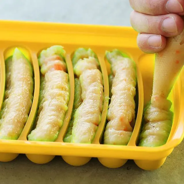 Alt view image 3 of 7 - AKOAK 1 Pack Silicone Sausage Mold, 6-cavity - Homemade Hamburger Hot Dog Ice Loaf Candy Jelly Chocolate Tray Mold, DIY Children's Hot dog Egg Sausage Baking Mold with Lid (Yellow)