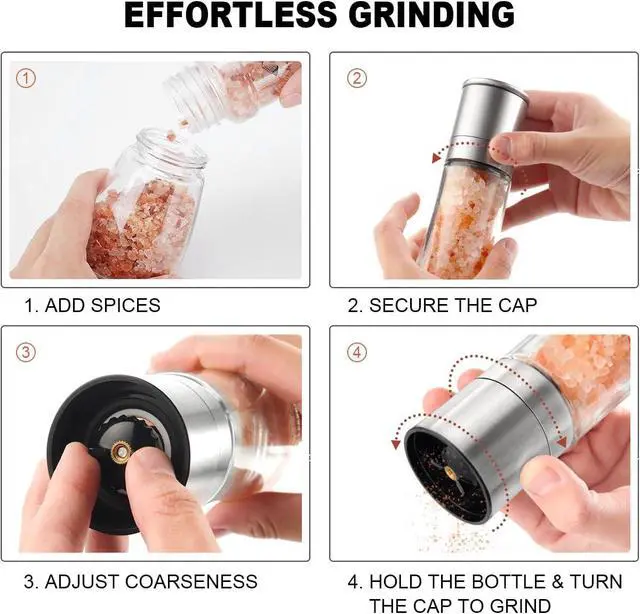 Alt view image 6 of 7 - Gulex Salt Grinder Pepper Mill and Set (Single Grinder)