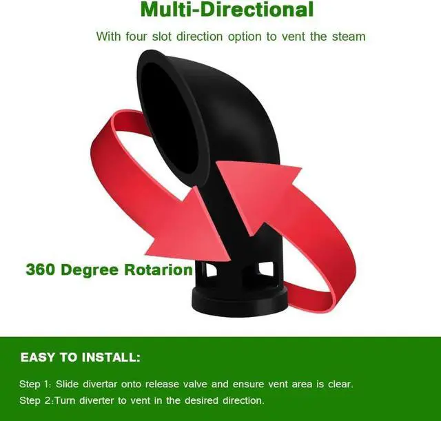 Alt view image 3 of 7 - Steam Release Diverter for Instant Pot, Silicone Steam Diverter Compatible With IP LUX, DUO, DUO Plus, SV, Evo, Ninja Foodi, Crockpot, Power Cooker XL, 3 6 8 Qt IP (Fit DUO/Smart)