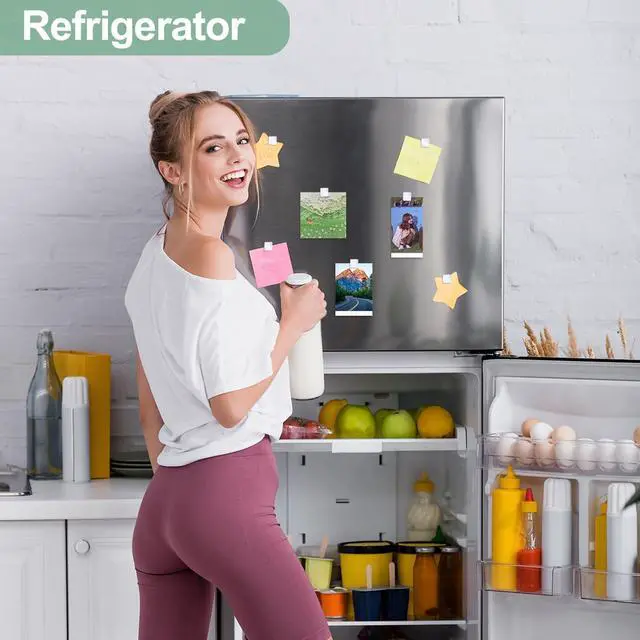 Alt view image 3 of 6 - 15Pcs Fridge MagnetsLocker Decor Magnets,Cute Glass Decorative Magnets for Refrigerator Whiteboard Office Kitchen,Strong Holding Power,White