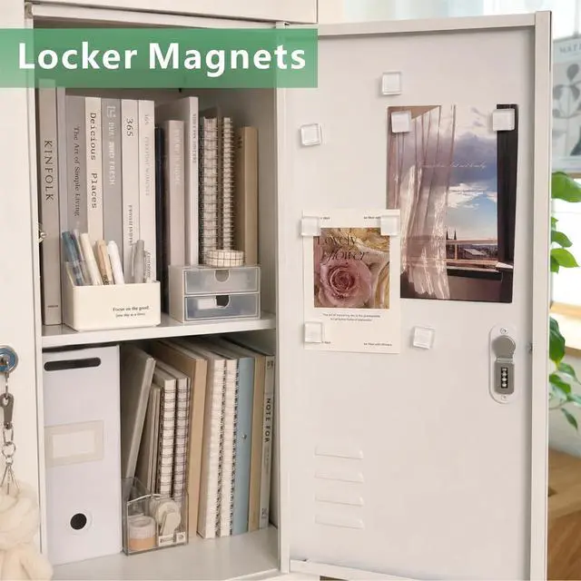 Alt view image 5 of 6 - 15Pcs Fridge MagnetsLocker Decor Magnets,Cute Glass Decorative Magnets for Refrigerator Whiteboard Office Kitchen,Strong Holding Power,White