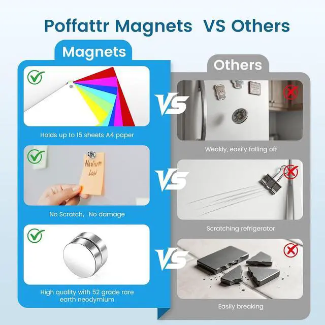 Alt view image 6 of 7 - 20PCS Fridge Magnets, Refrigerator Magnets for Whiteboard, Silver | Small Strong Stainless Steel Magnetic Push Pins for Office Classroom Kitchen Calendar Organization Decorative