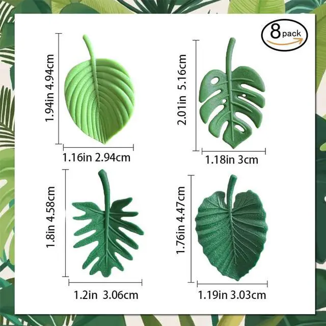 Alt view image 2 of 7 - Plant Fridge Magnets,8 Pcs Mini Tropical Leaves Refrigerator Magnets Cute Magnets for Locker Fridge Home Office Decor, 3D Monstera Plant Refrigerator Magnets (Plant)