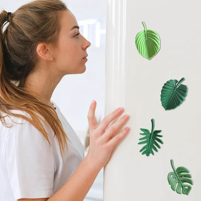 Alt view image 3 of 7 - Plant Fridge Magnets,8 Pcs Mini Tropical Leaves Refrigerator Magnets Cute Magnets for Locker Fridge Home Office Decor, 3D Monstera Plant Refrigerator Magnets (Plant)