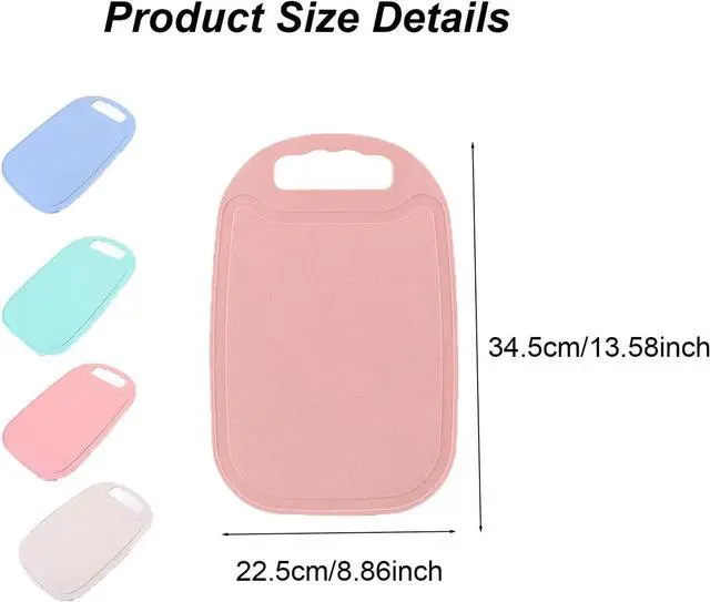 Alt view image 2 of 6 - 4 Pack Small Cutting Board for Kitchen Wheat Straw Plastic Cute Mini Kids Cutting Boards Fruit Mats
