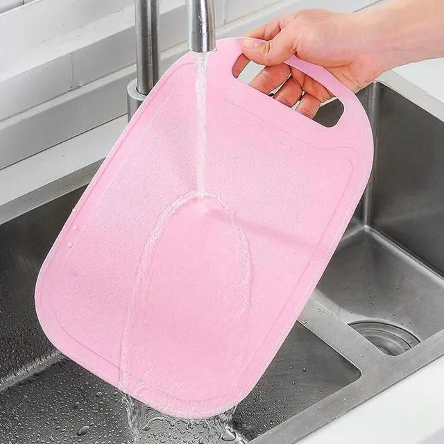 Alt view image 6 of 6 - 4 Pack Small Cutting Board for Kitchen Wheat Straw Plastic Cute Mini Kids Cutting Boards Fruit Mats