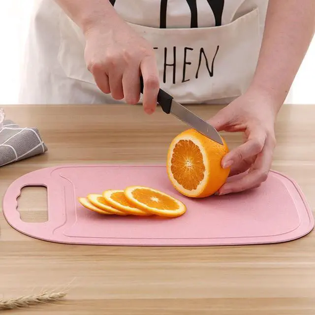 Alt view image 5 of 6 - 4 Pack Small Cutting Board for Kitchen Wheat Straw Plastic Cute Mini Kids Cutting Boards Fruit Mats