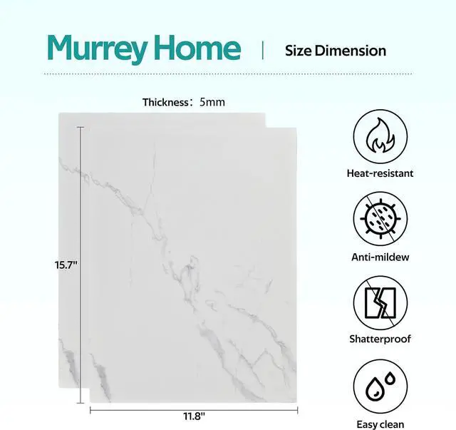 Alt view image 2 of 7 - Murrey Home Glass Cutting Board Set for Kitchen Counter, Tempered Glass Chopping Boards Dishwasher Safe, Small Marble Countertop Tray, 16"x12"x2PC